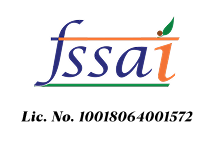 FSSAI logo with license number on a white background